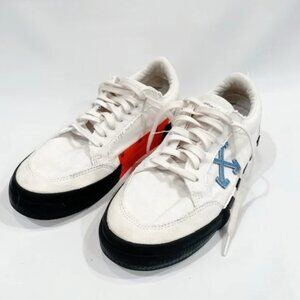 OFF WHITE Vulcanized Low White Black Logo Sneakers 39/US 9